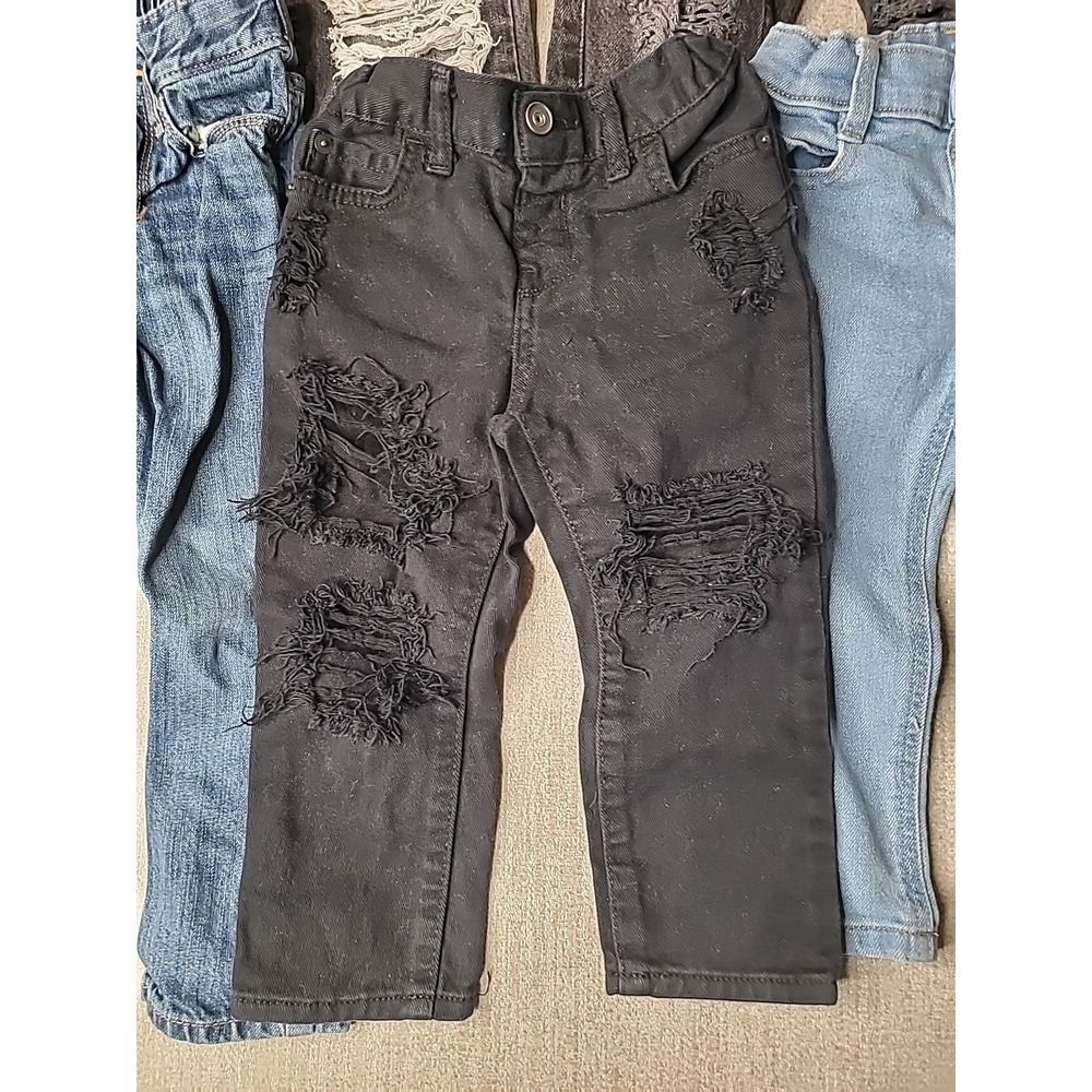5 Pairs of Girls 2T Denim Jeans Black & Blue Old Navy Arizona Badge Childrens Pl - Picture 3 of 13